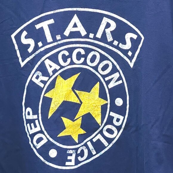 Resident Evil STARS Racoon City Police Dept Badge Zombie Game Men's T Shirt XL - Picture 2 of 4